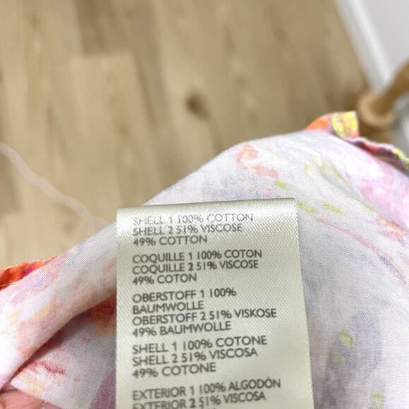 Anthropologie Boho Mixed Floral Stripe Button Front Shirt Relaxed size 0 - Picture 9 of 9